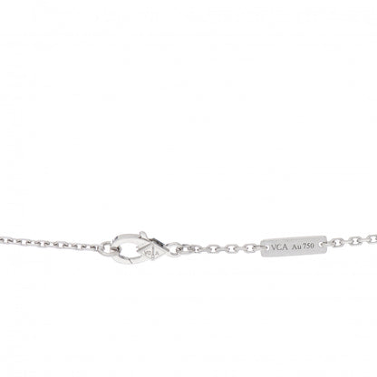 Van Cleef & Arpels 18K White Gold Diamond Flowerlace Pendant Necklace 4 of 5