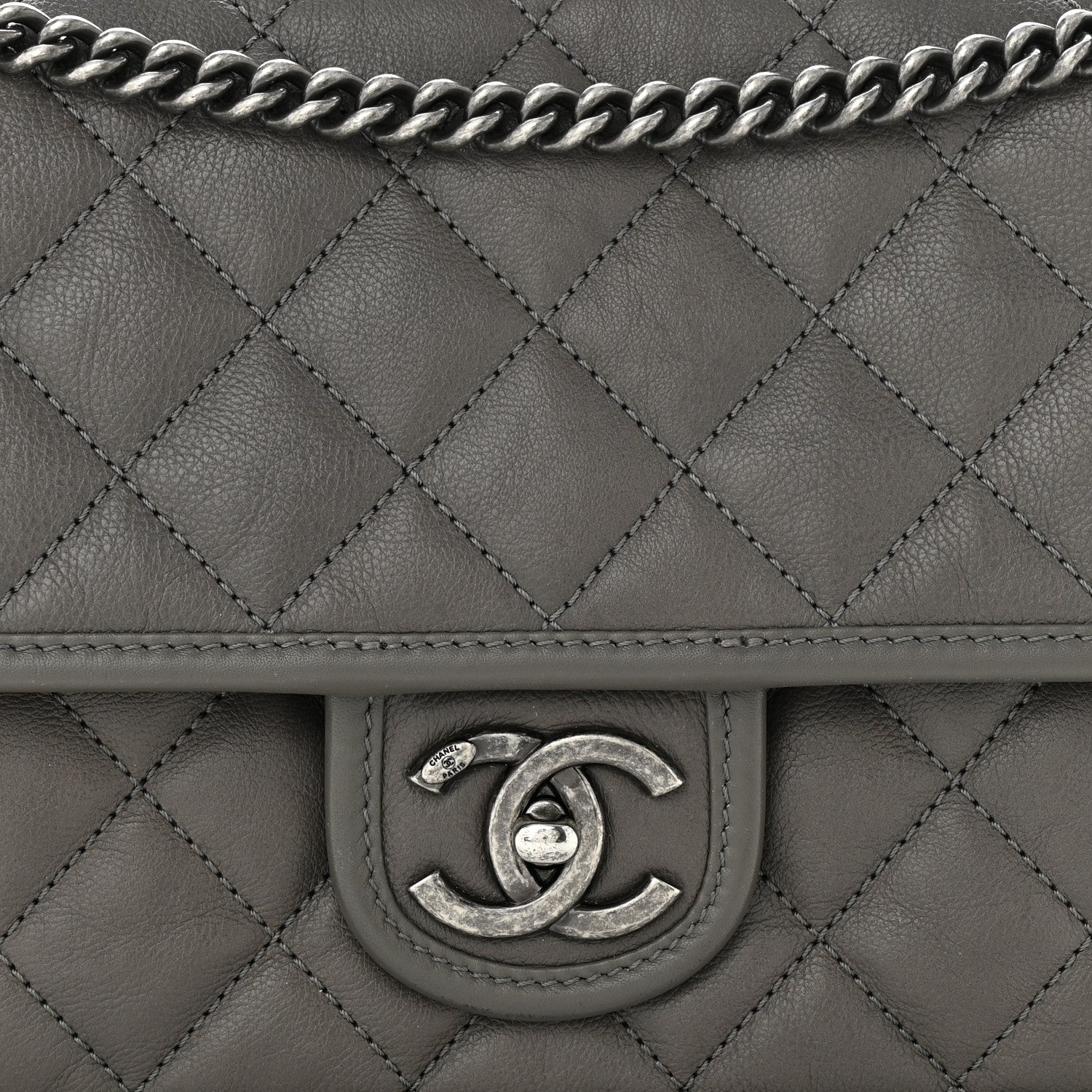 Chanel Caviar Quilted Medium French Riviera Flap Grey 8 of 13