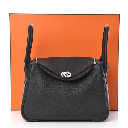 Hermes Taurillon Clemence Lindy 26 Black 11 of 11