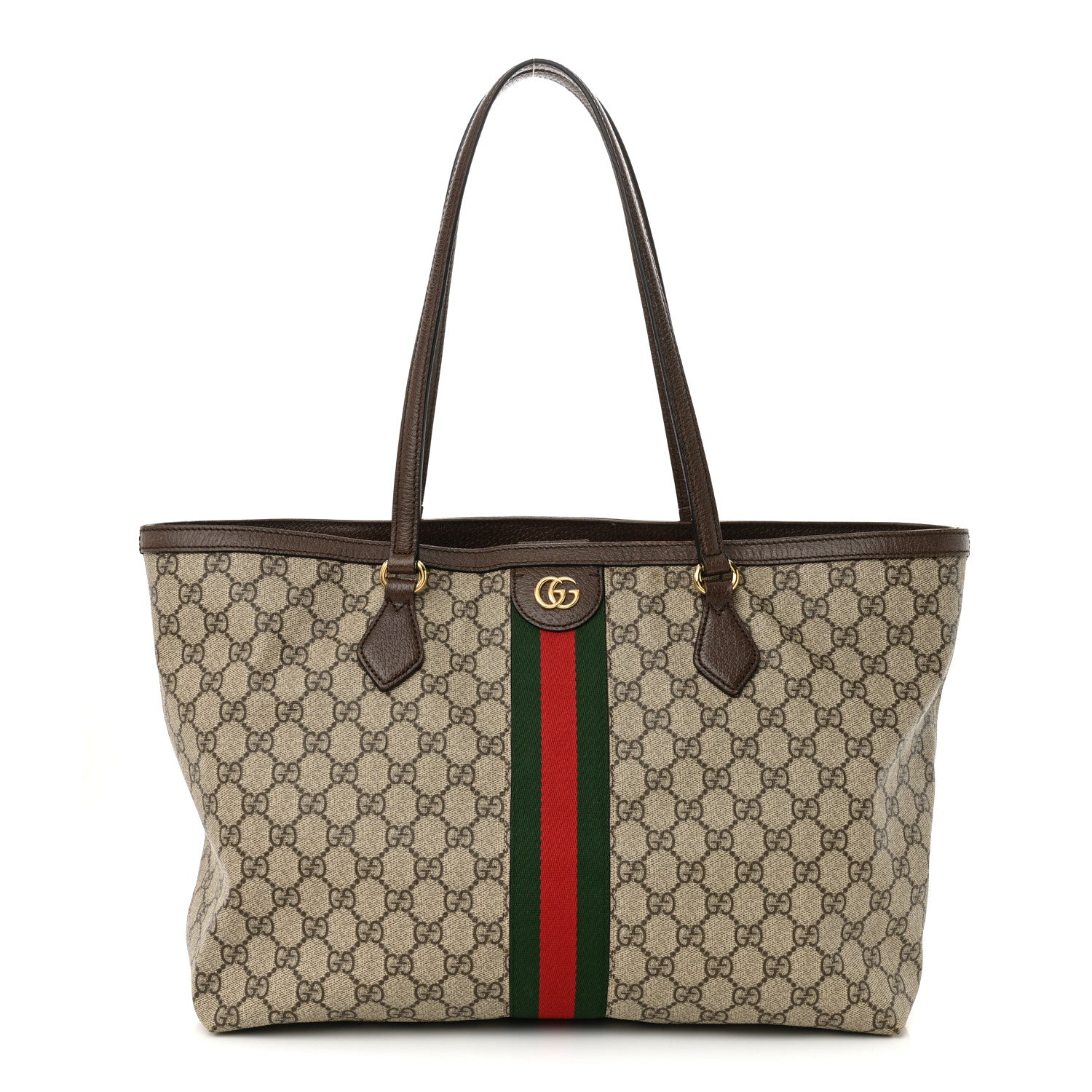 Gucci GG Supreme Monogram Medium Ophidia Shopping Tote Brown 1 of 16