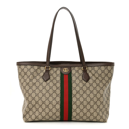 Gucci GG Supreme Monogram Medium Ophidia Shopping Tote Brown 1 of 16