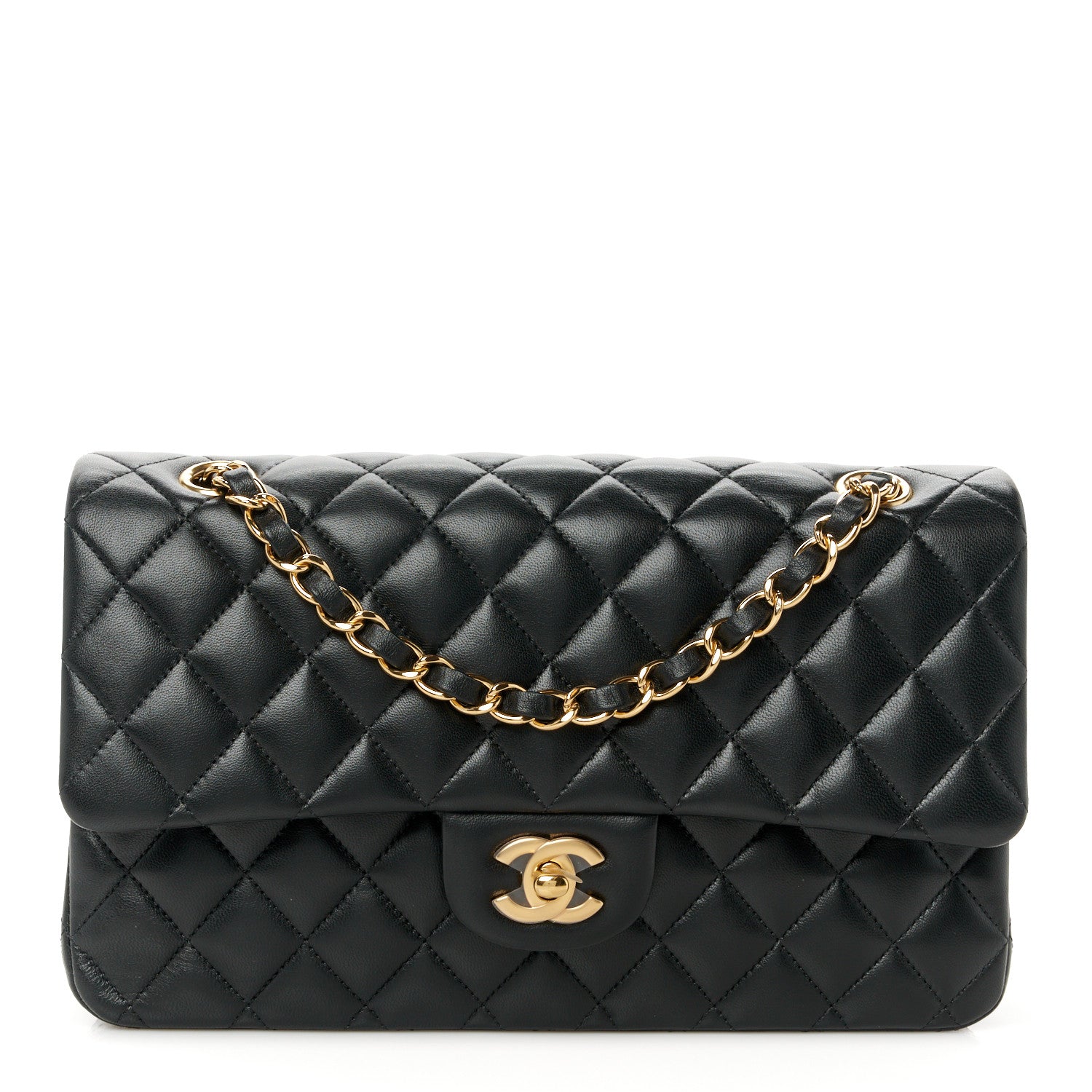 Chanel Lambskin Quilted Medium Double Flap Black 1 of 12