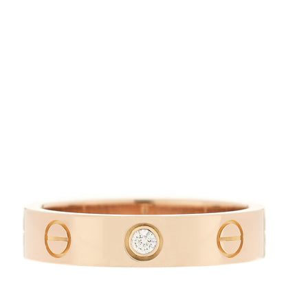 Cartier 18K Pink Gold Diamond 4mm LOVE Wedding Band Ring 50 5.25 1 of 4