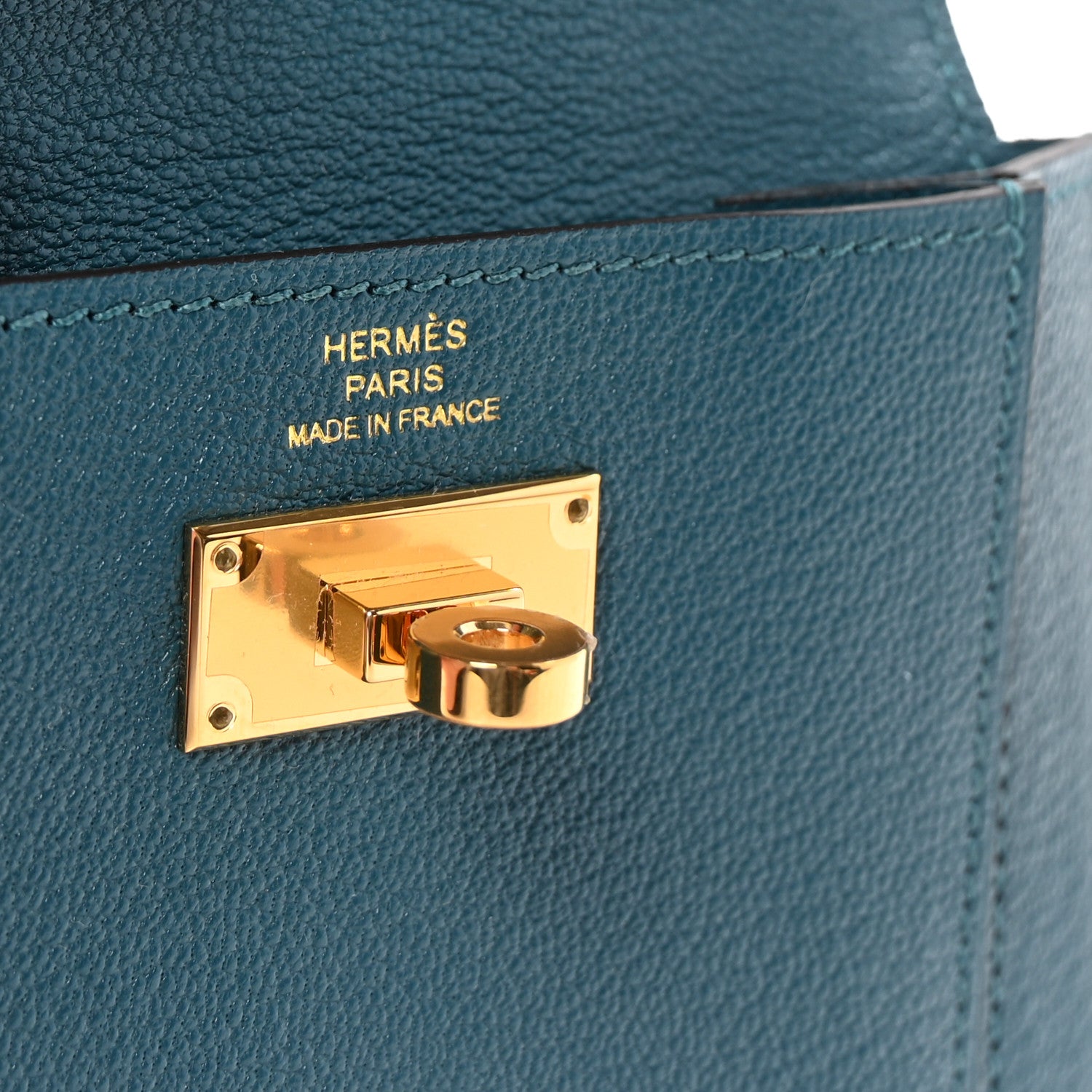 Hermes Chevre Mysore Kelly Pocket Compact Wallet Vert Bosphore 6 of 8
