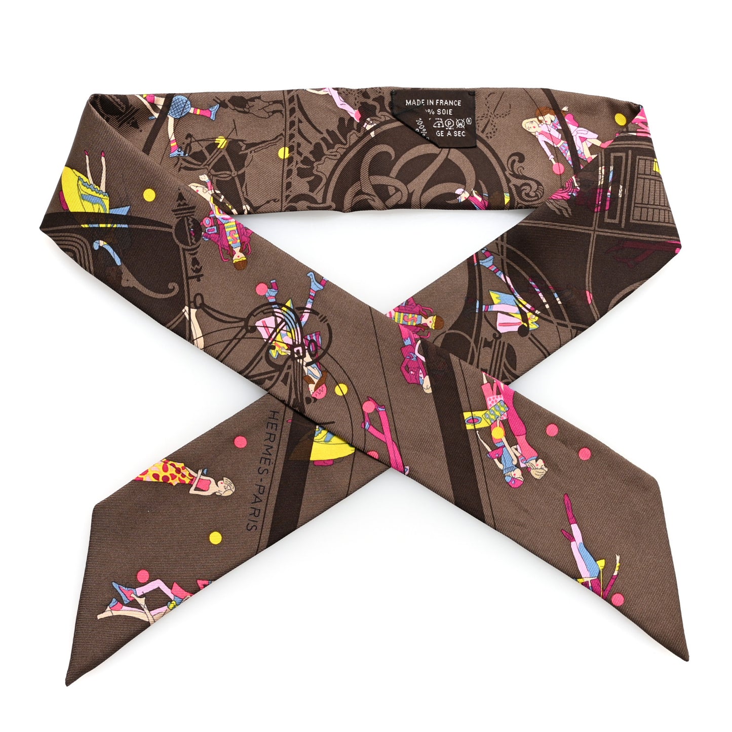 Silk Ex-Libris Les Parisie Twilly Marron Rose Vif Jaune