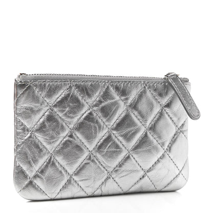 Chanel Metallic Lambskin Small Ground Control Cosmetic Case Silver 3 of 7