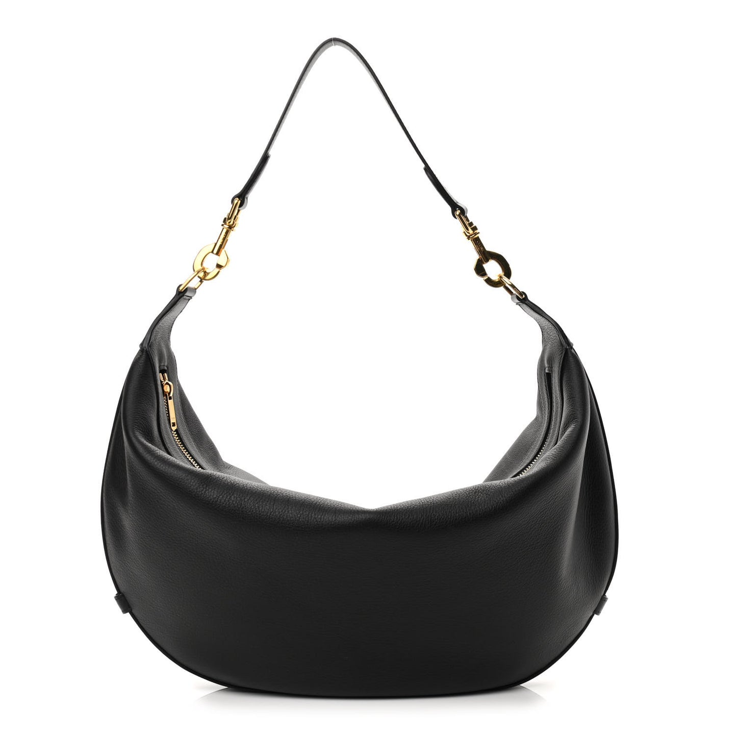 Supple Calfskin Medium Strap Leandre Shoulder Bag Black