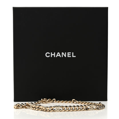 Chanel Metal Enamel Chain CC Choker Gold White 6 of 6