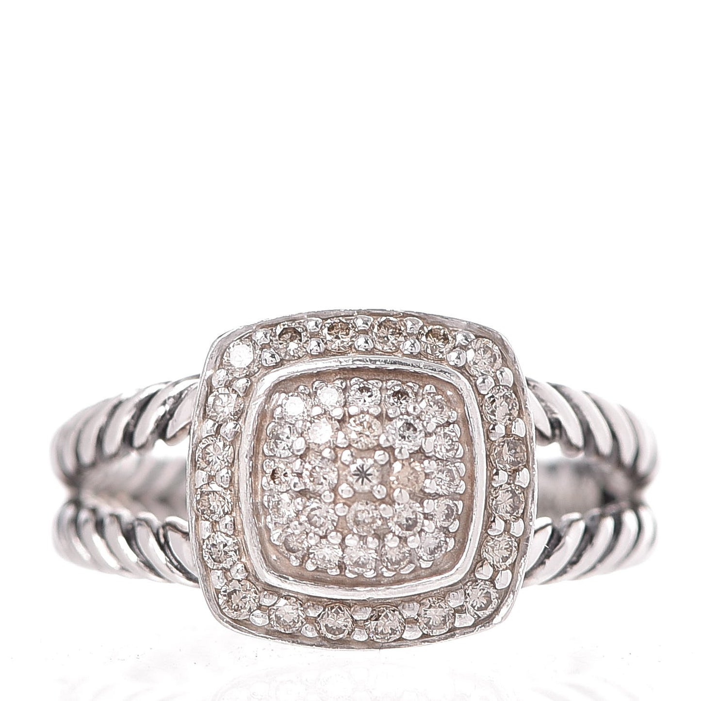 Sterling Silver Diamond 7mm Petite Albion Pave Ring 52 6