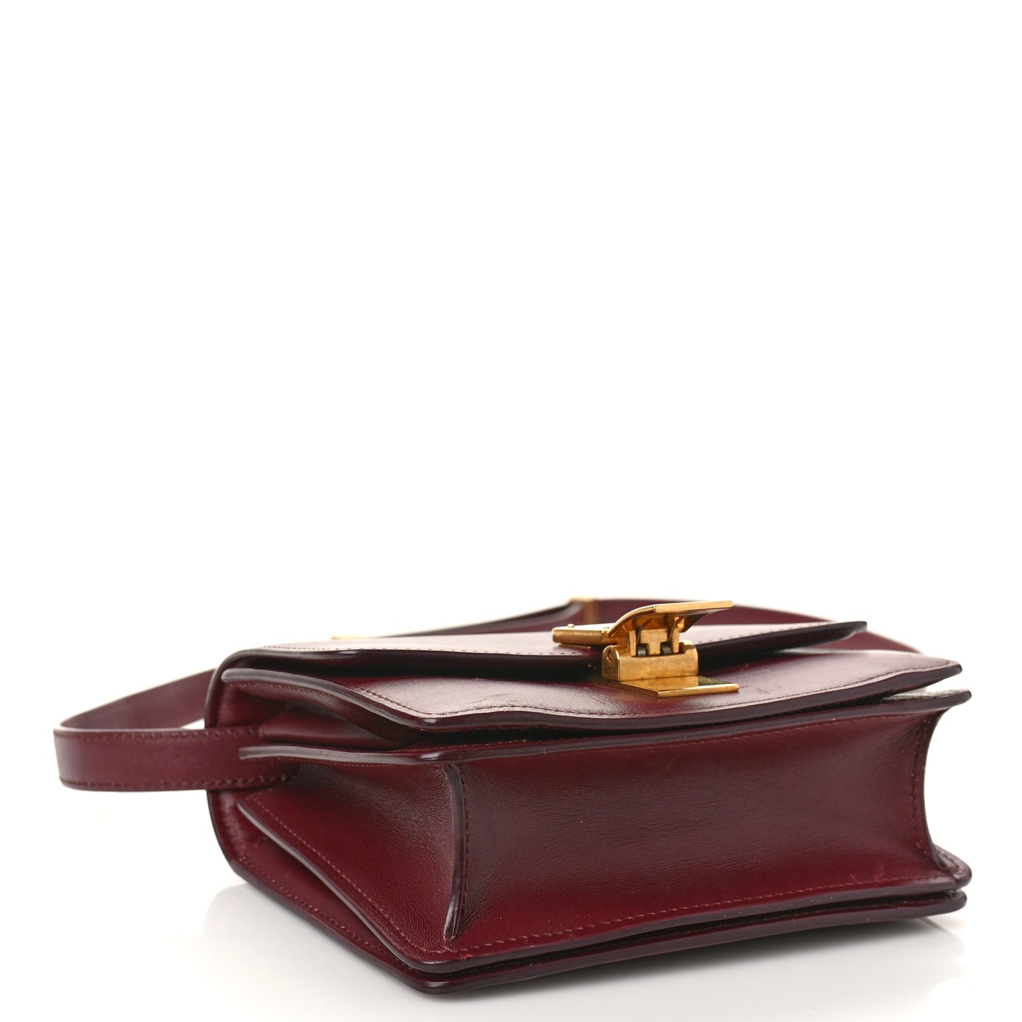 Box Calfskin Small Classic Box Flap Bag Burgundy