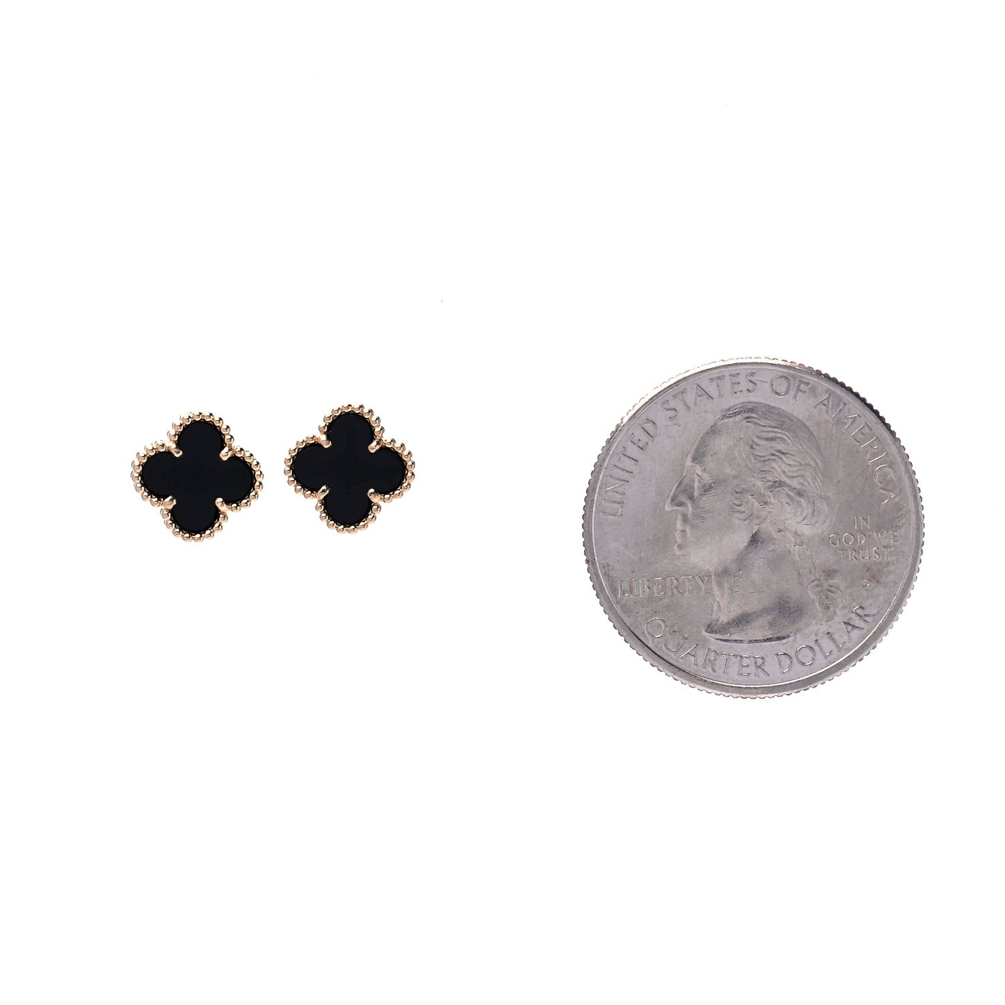 18K Yellow Gold Black Onyx Sweet Alhambra Earrings