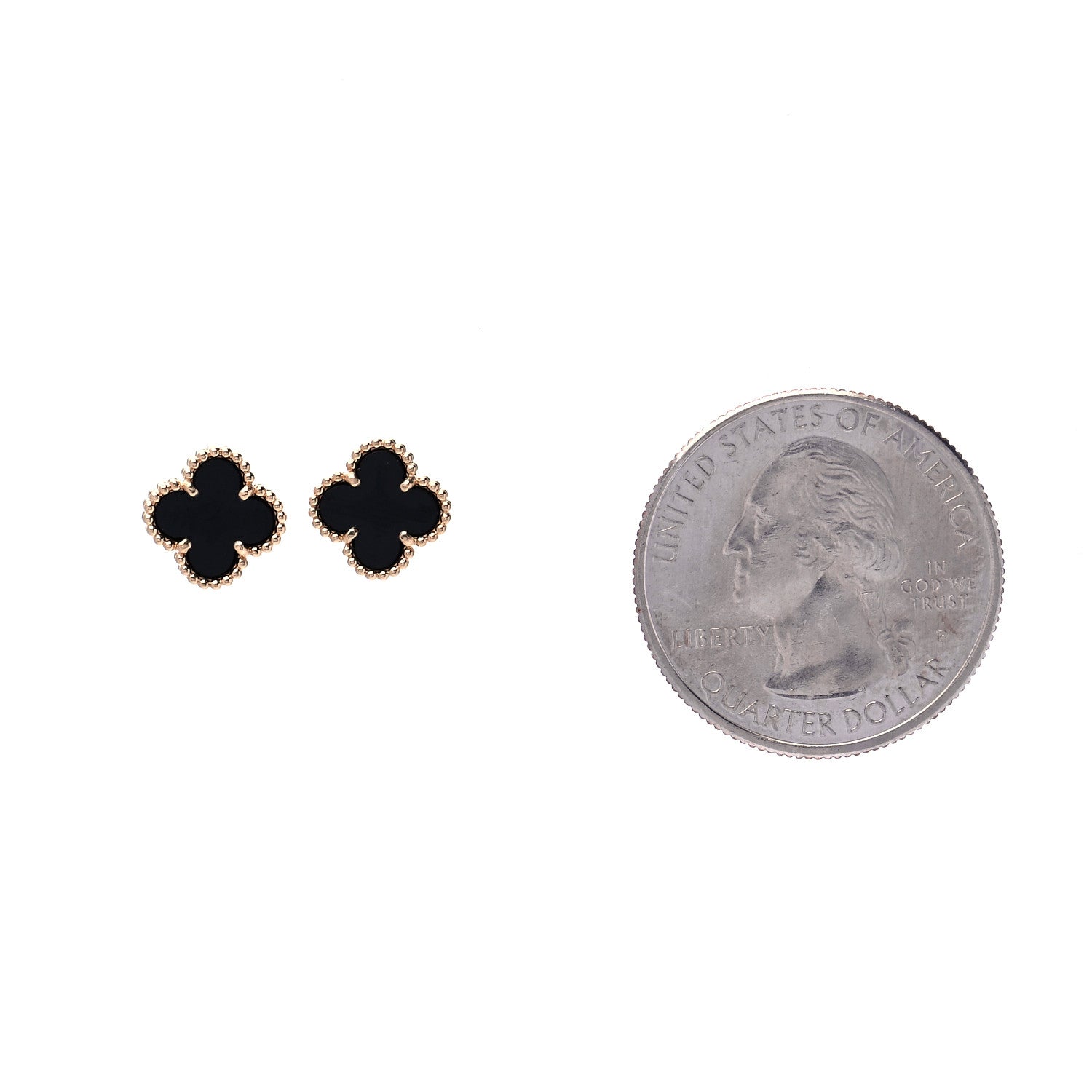 Van Cleef & Arpels 18K Yellow Gold Black Onyx Sweet Alhambra Earrings 2 of 7