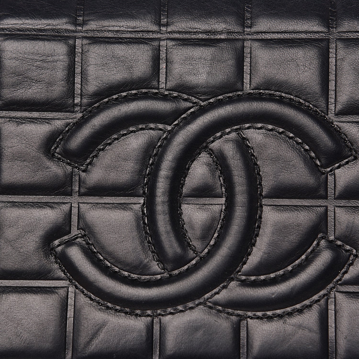 Chanel Lambskin Quilted CC Chocolate Bar Flap Black 10 of 16
