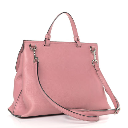 Gucci Cellarius Calfskin Medium Bamboo Daily Top Handle Bag Carmine Rose 3 of 9