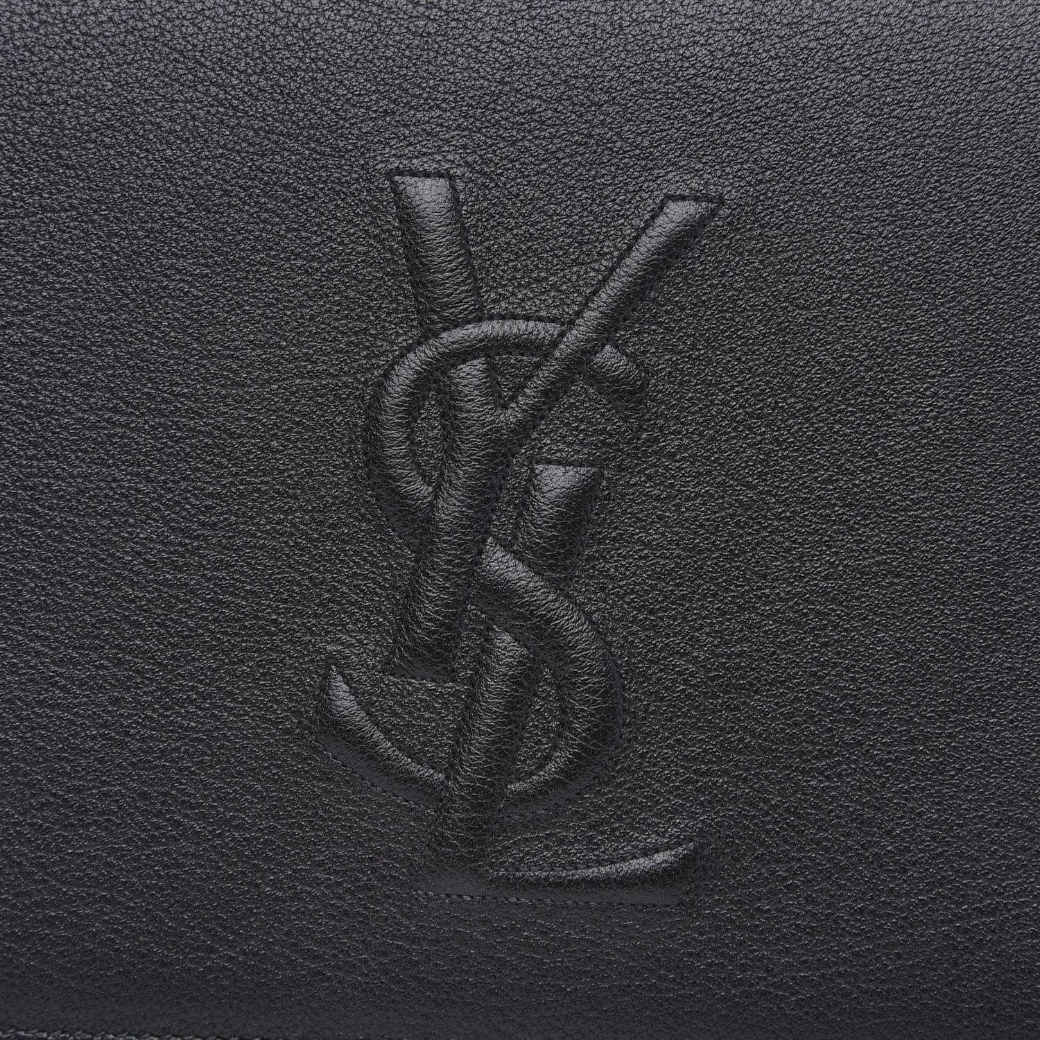 Saint Laurent Calfskin Monogram Large Belle De Jour Clutch Black 9 of 9