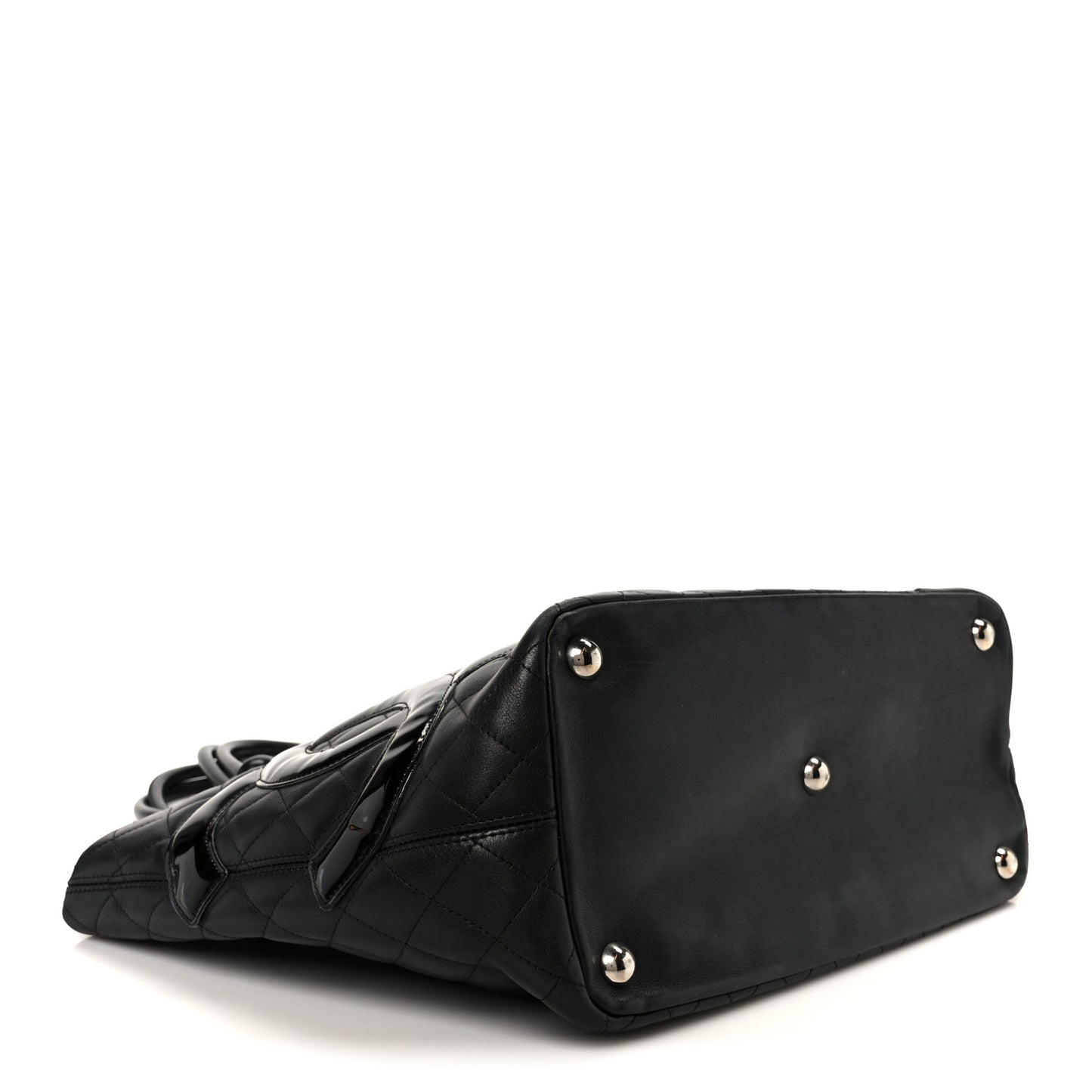 Calfskin Quilted Large Cambon Tote Black