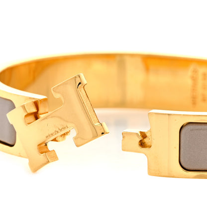 Hermes Enamel Narrow Clic Clac H Bracelet GM Marron Glace 5 of 7