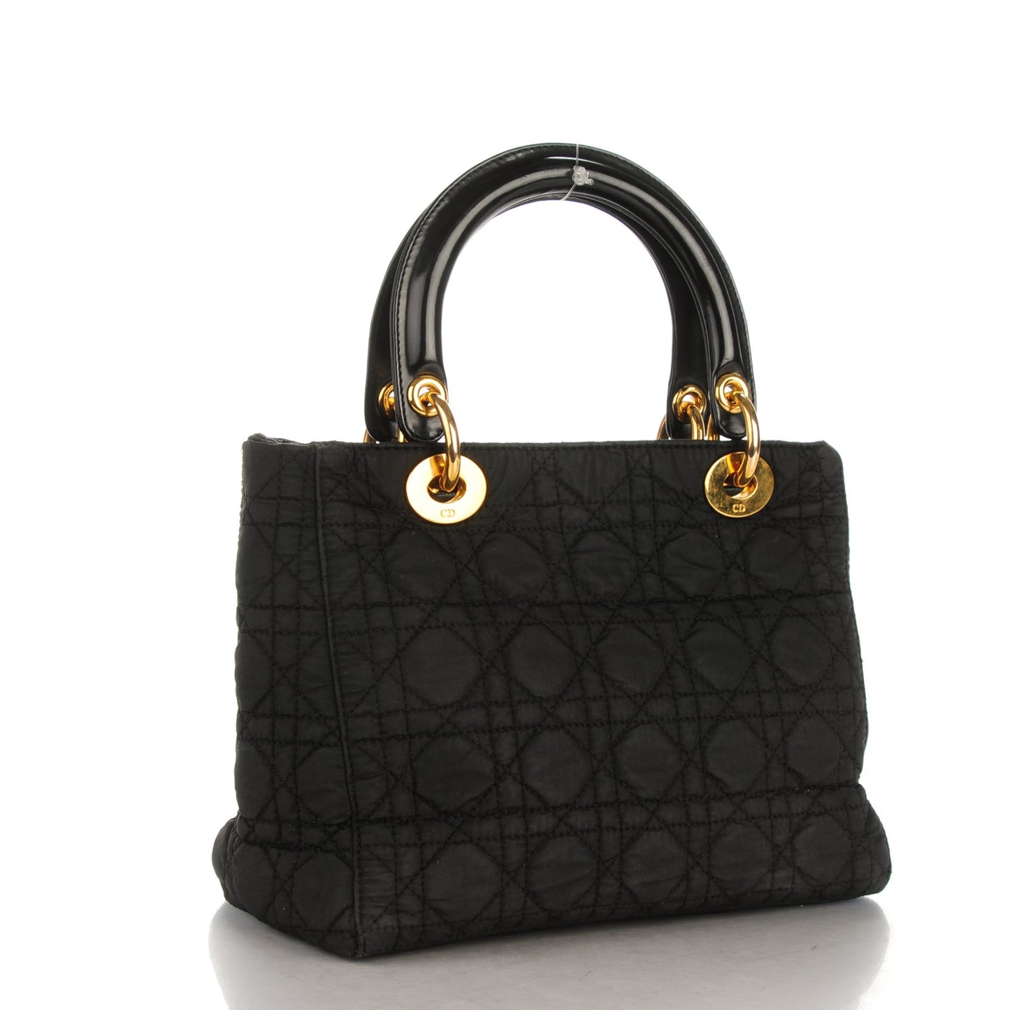 Nylon Cannage Medium Lady Dior Black