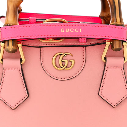 Gucci Wonka Grain Calfskin Mini Diana Tote Bag Wild Rose Fuxia Fluo 8 of 10