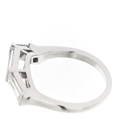 Tiffany Platinum Diamond Three Baguette Ring 50 5.5 4 of 6