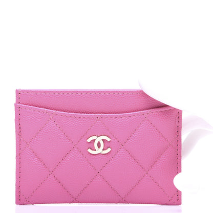 Chanel Caviar Quilted Card Holder Pink 2 of 12