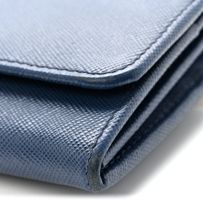 Prada Saffiano Metal Continental Flap Wallet Bluette Cobalto Turchese 14 of 14