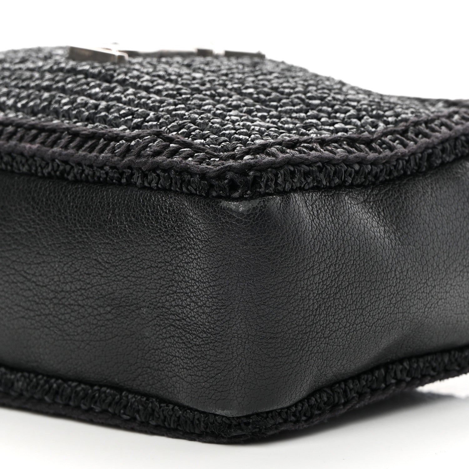 Saint Laurent Raffia Canvas Monogram Lou Camera Bag Black 10 of 15