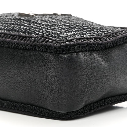 Saint Laurent Raffia Canvas Monogram Lou Camera Bag Black 10 of 15