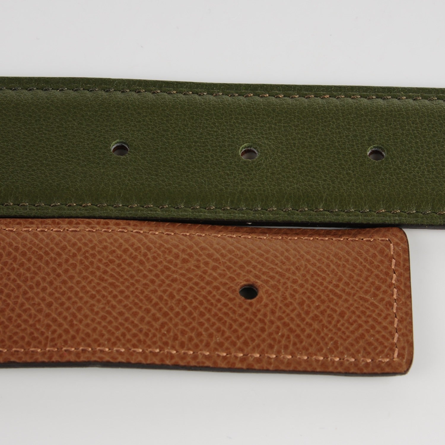 Hermes Epsom Swift Reversible 32mm Idem H Mens Belt 95 Alezan Vert Canopee 6 of 7