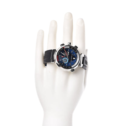 Louis Vuitton Stainless Steel Rubber 44mm Tambour Regatta Quartz Watch Blue 2 of 5