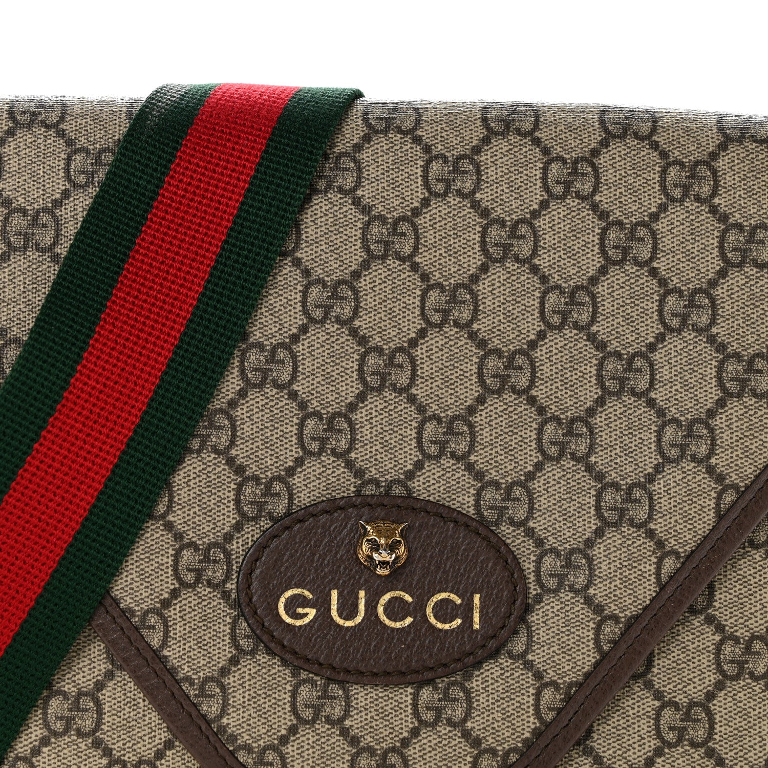 Gucci GG Supreme Monogram Web Medium Neo Vintage Flap Messenger Bag Beige New Acero 8 of 14