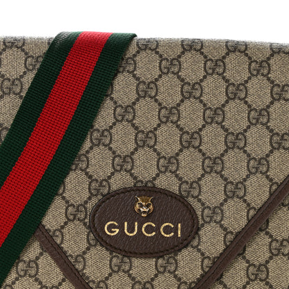 Gucci GG Supreme Monogram Web Medium Neo Vintage Flap Messenger Bag Beige New Acero 8 of 14