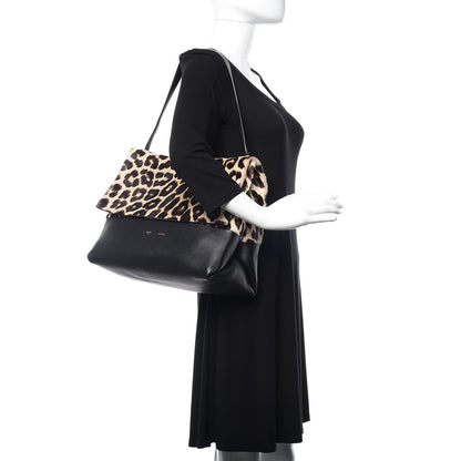 Celine Pony Hair Calfskin Leopard Print All Soft Tote Black 2 of 17
