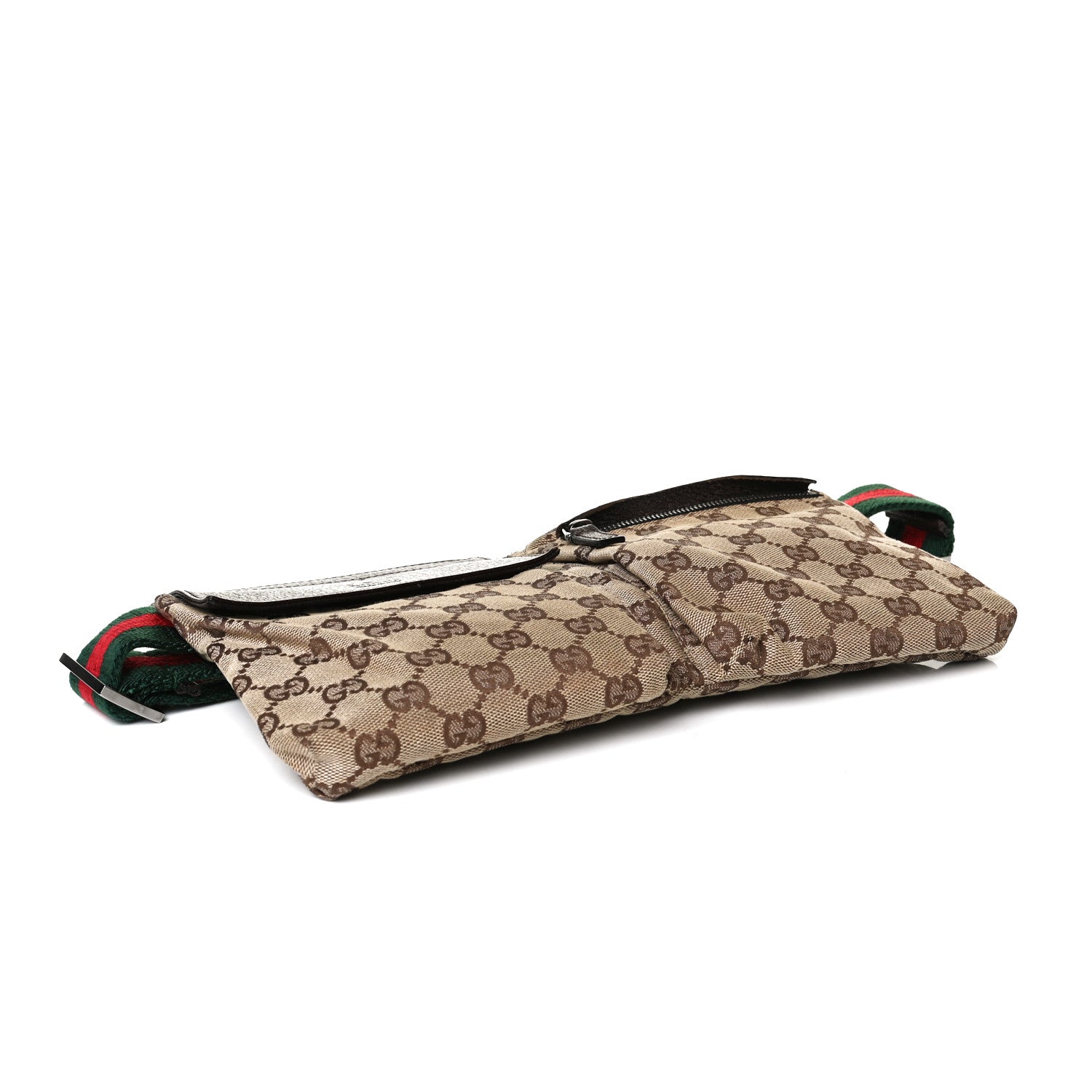 Gucci GG Monogram Double Pocket Belt Bag Dark Brown 3 of 12