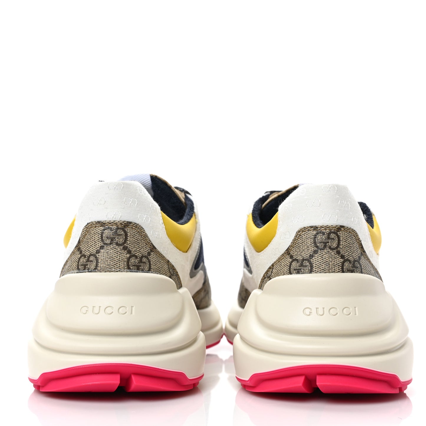 GG Supreme Monogram Mix Monogram Mens Rhyton Sneakers 10 London Blue Beige Sun Yellow