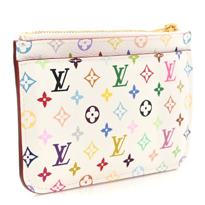 Louis Vuitton Monogram Multicolor Key Pouch White Litchi 3 of 7
