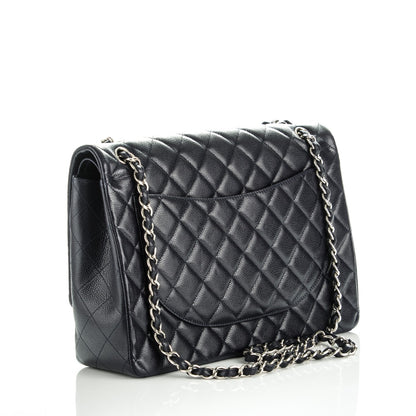 Chanel Caviar Quilted Maxi Double Flap Navy Blue 3 of 8