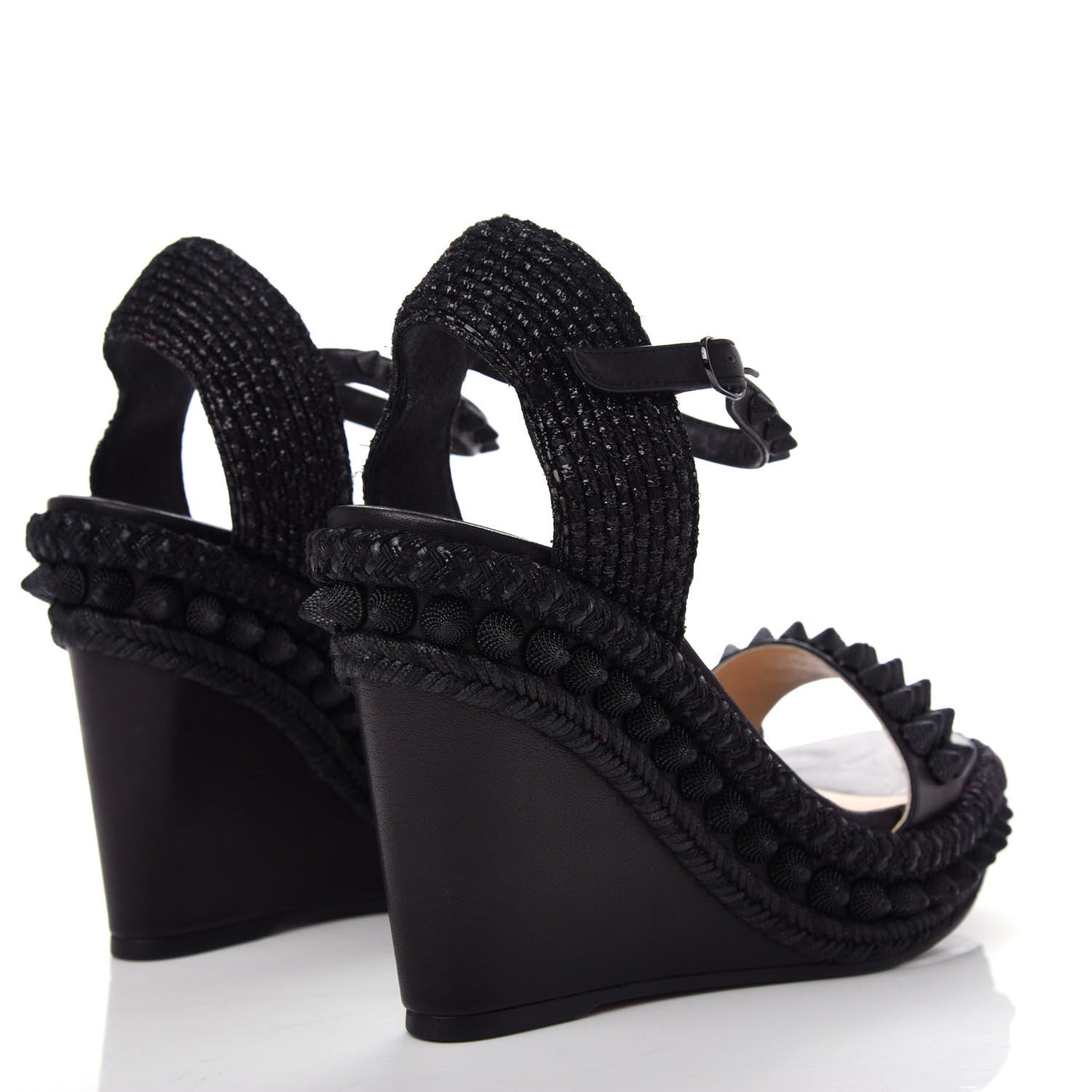 Christian Louboutin Calfskin Lata 110 Wedges 37 Black 4 of 10
