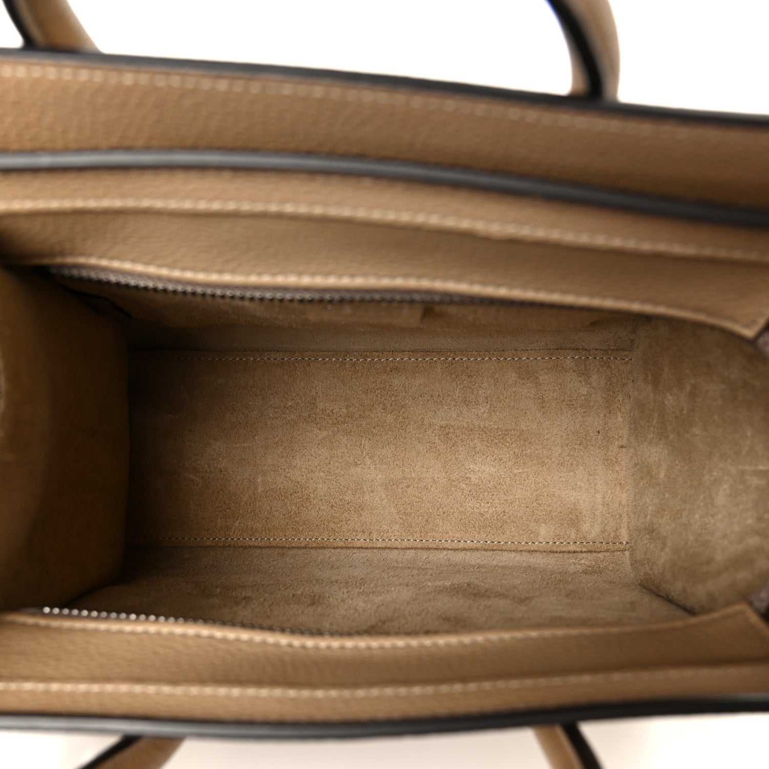 Celine Drummed Calfskin Nano Luggage Dune 5 of 11