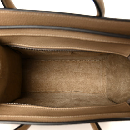 Celine Drummed Calfskin Nano Luggage Dune 5 of 11