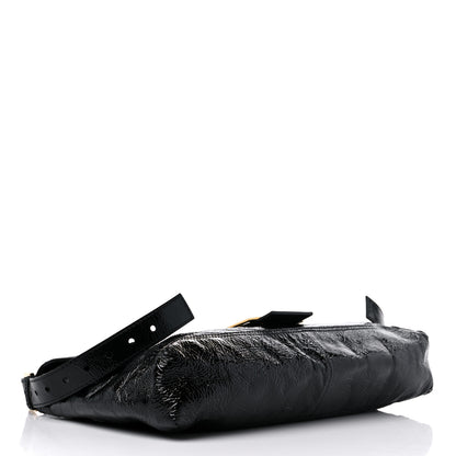 Fendi Vitello Naplak Large Convertible Baguette Black 4 of 12