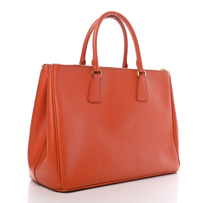 Prada Saffiano Large Galleria Double Zip Tote Papaya 2 of 10