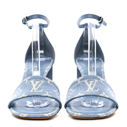 Louis Vuitton Monogram Denim Silhouette Sandals 38 Blue 2 of 8