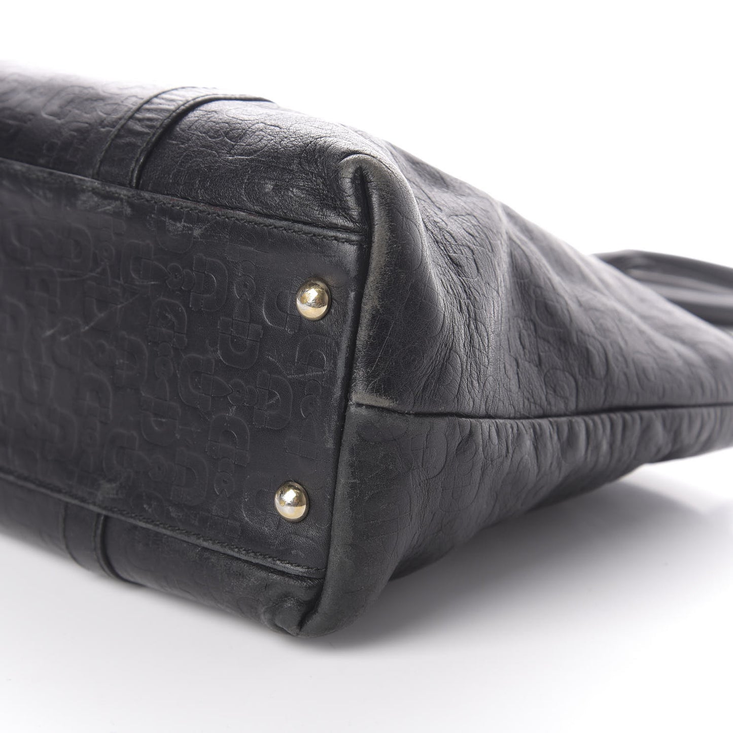 Calfskin Horsebit Embossed Joy Tote Black