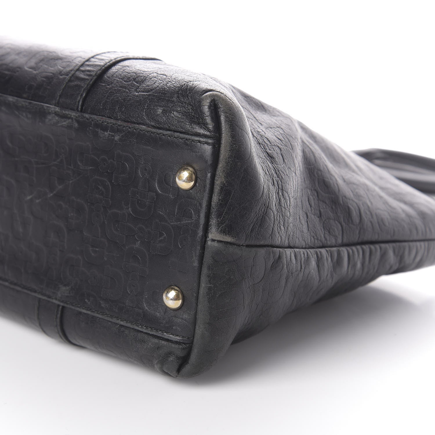Gucci Calfskin Horsebit Embossed Joy Tote Black 10 of 10