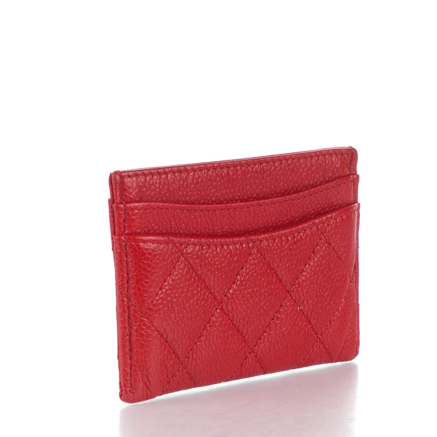 Chanel Caviar Quilted Card Holder Red 3 of 8