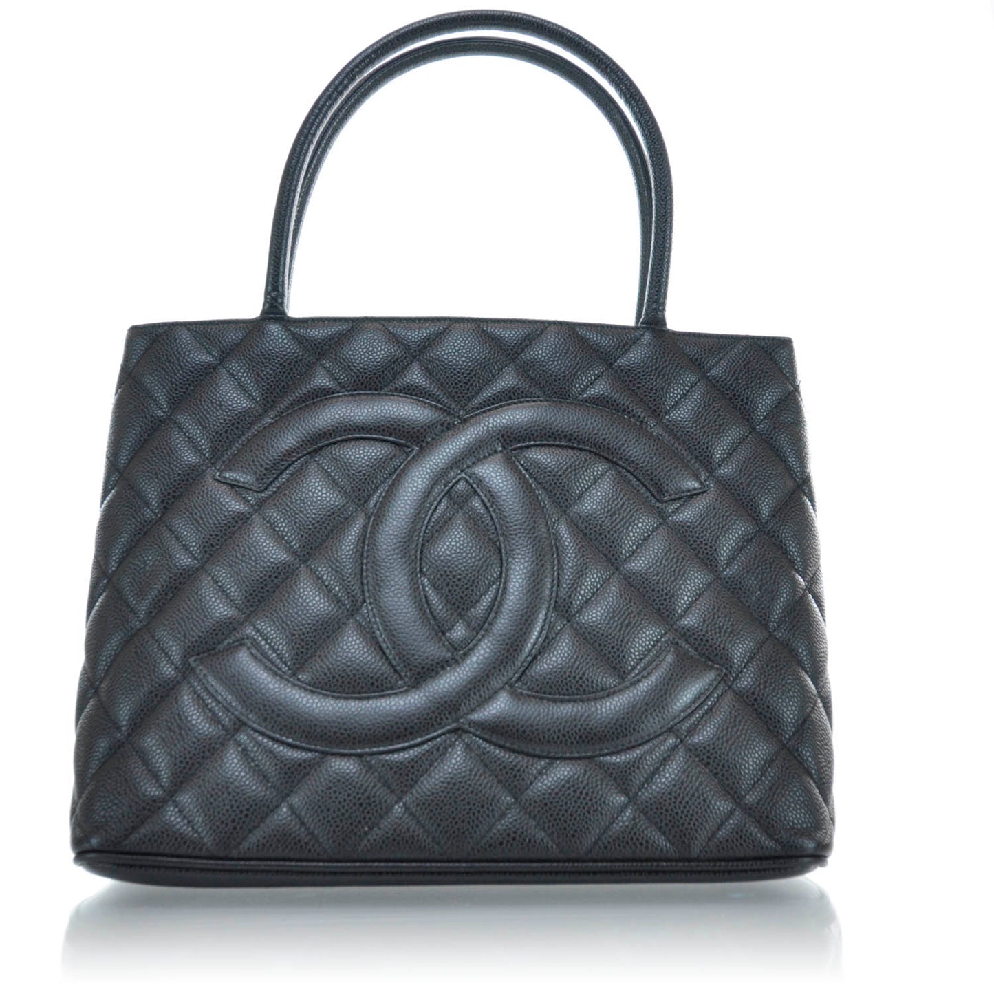 Caviar Quilted Medallion Tote Black