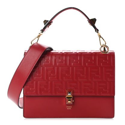 Fendi Vitello Liberty FF 1974 Embossed Kan I Shoulder Bag Fragola 1 of 9