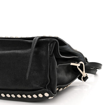 Prada Glace Calfskin Studded Etiquette Flap Black 10 of 11
