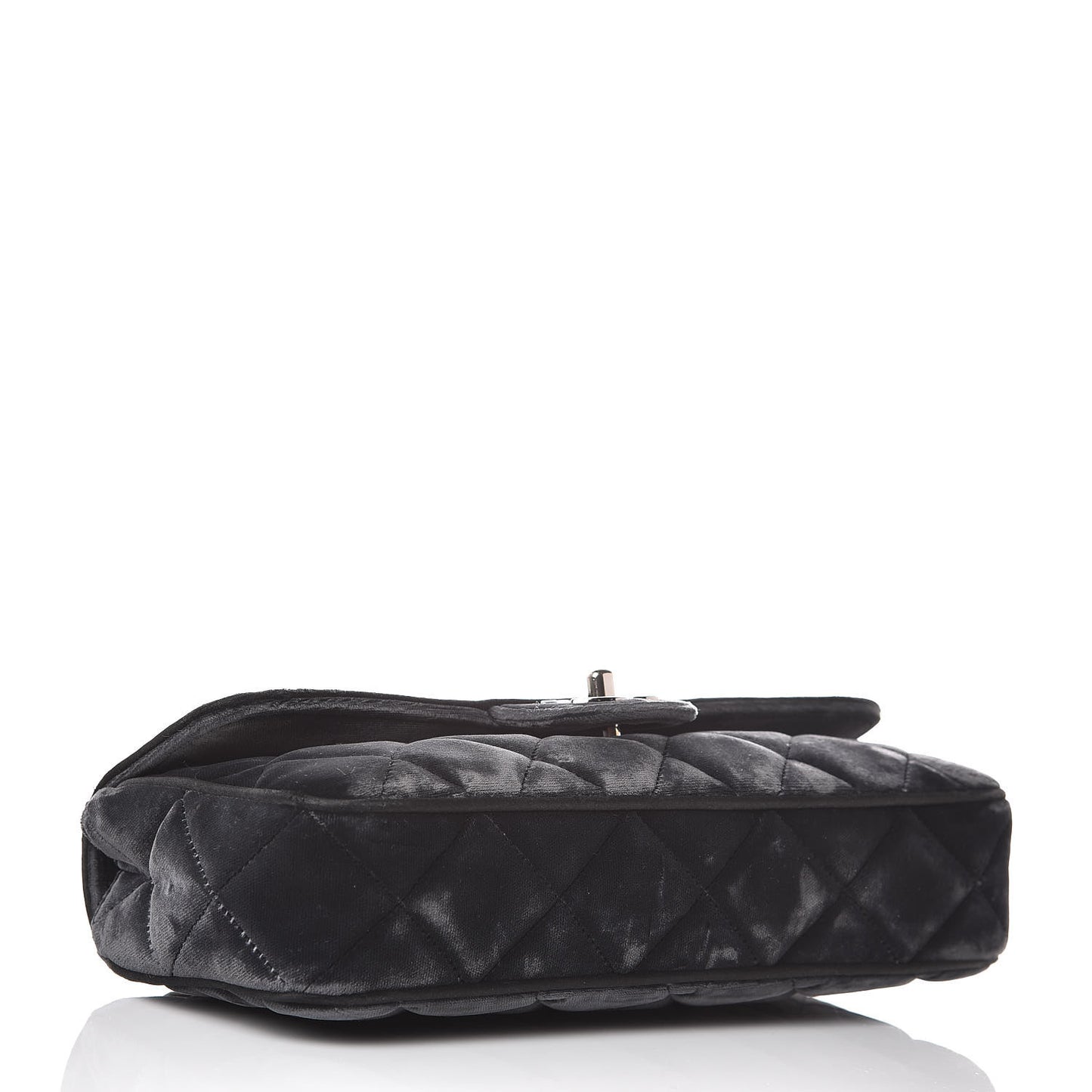 Velvet Quilted East West Flap Black